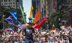 Delta Air Lines Employees take part in the Pride Parade, Sunday, June 25, 2017, in New York City. (John Amis,Rank Studios)
