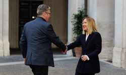 25/04/2025. Rome, Italy. Prime Minister Keir Starmer meets Italian Prime Minister Giorgia Meloni for a bilateral meeting at Palazzo Chigi. Picture by Lauren Hurley / No 10 Downing Street
