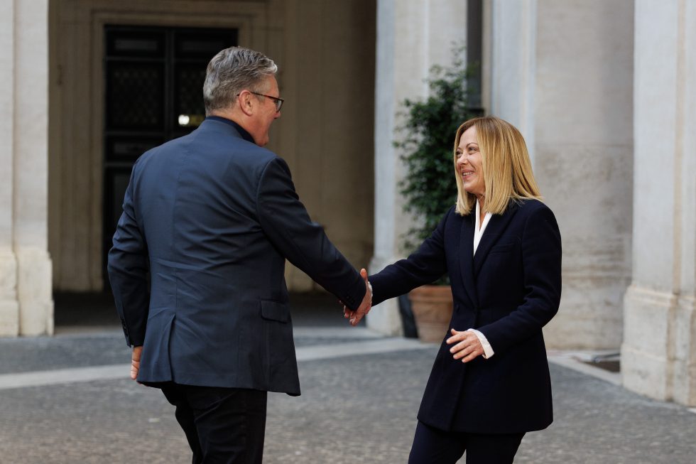 25/04/2025. Rome, Italy. Prime Minister Keir Starmer meets Italian Prime Minister Giorgia Meloni for a bilateral meeting at Palazzo Chigi. Picture by Lauren Hurley / No 10 Downing Street